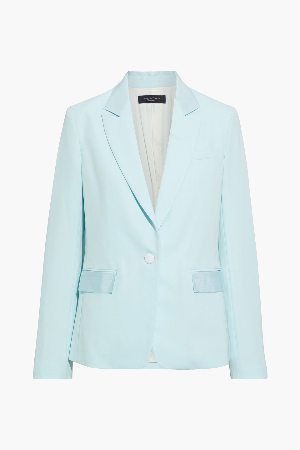 rag & bone - Rylie grosgrain-trimmed wool-blend blazer - Blue