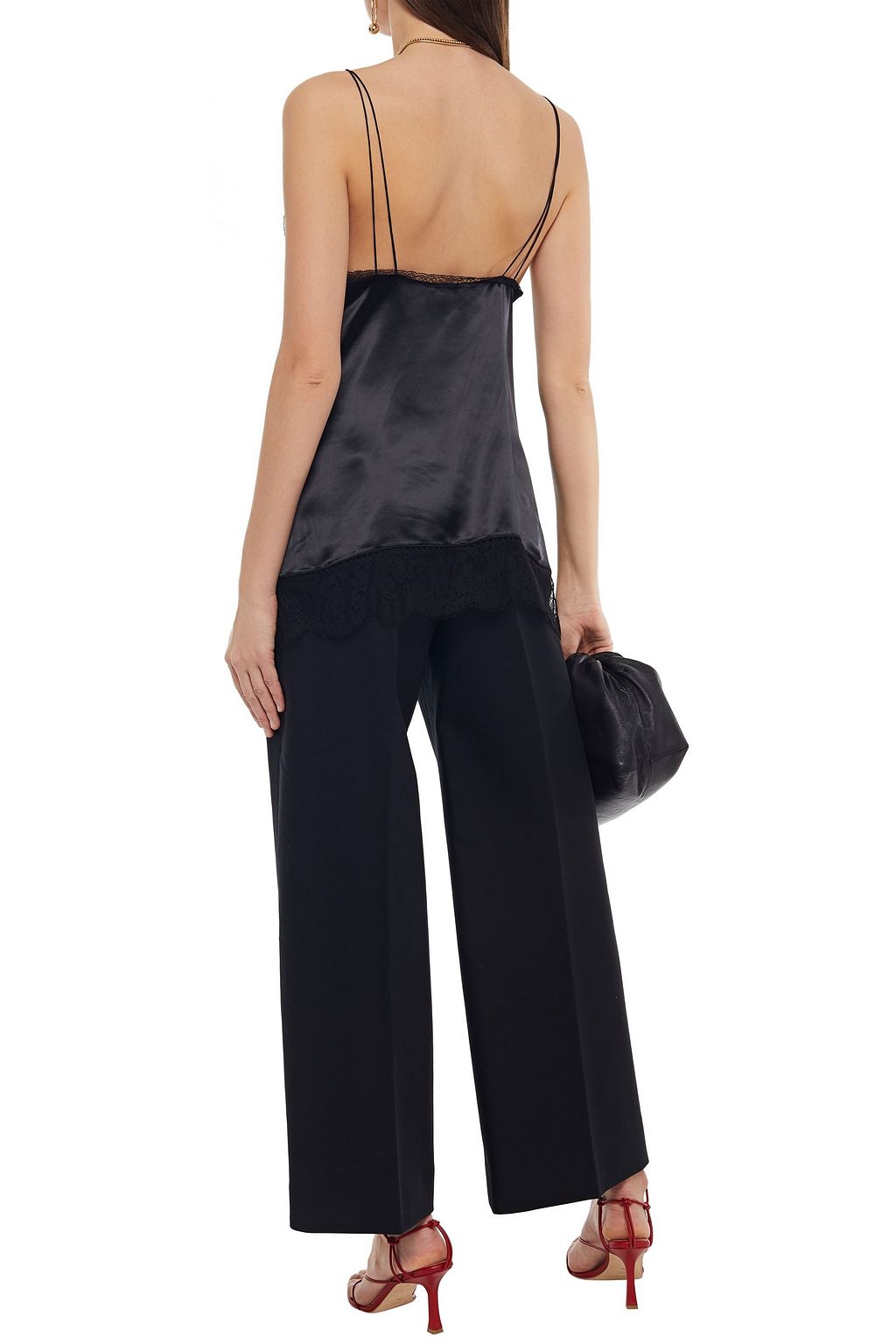 KHAITE Emi lace-trimmed satin camisole