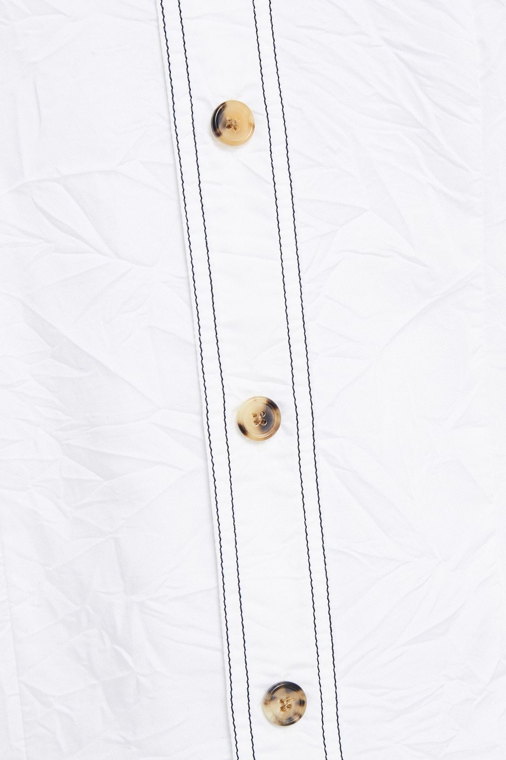 KHAITE Lemay crinkled cotton-blend twill shirt