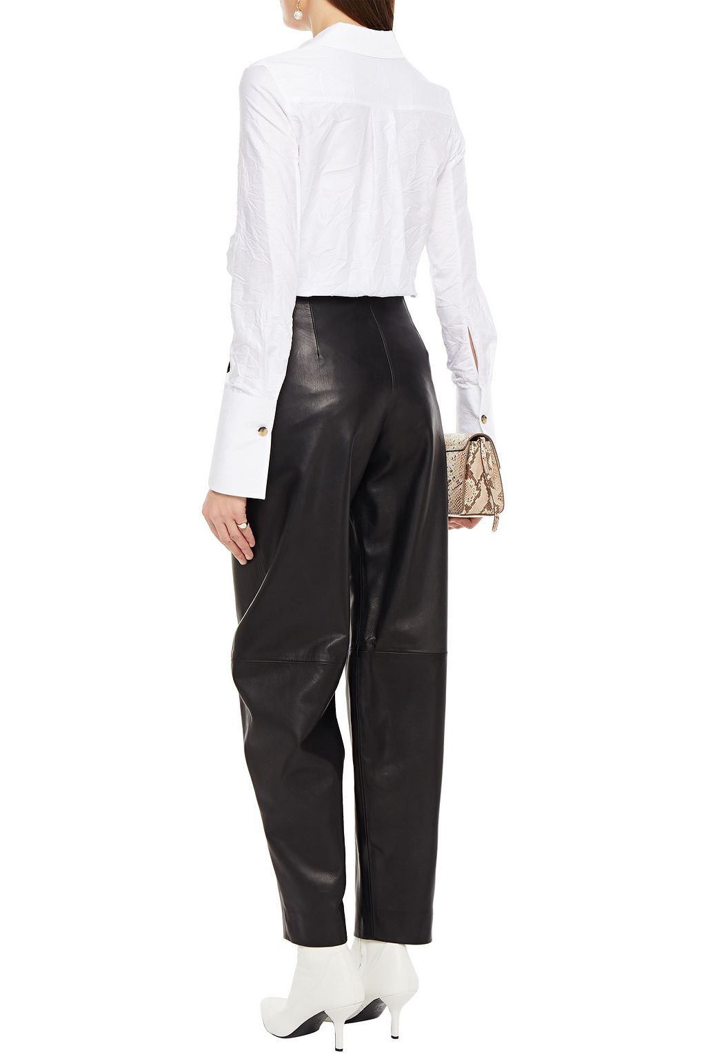 KHAITE Lemay crinkled cotton-blend twill shirt