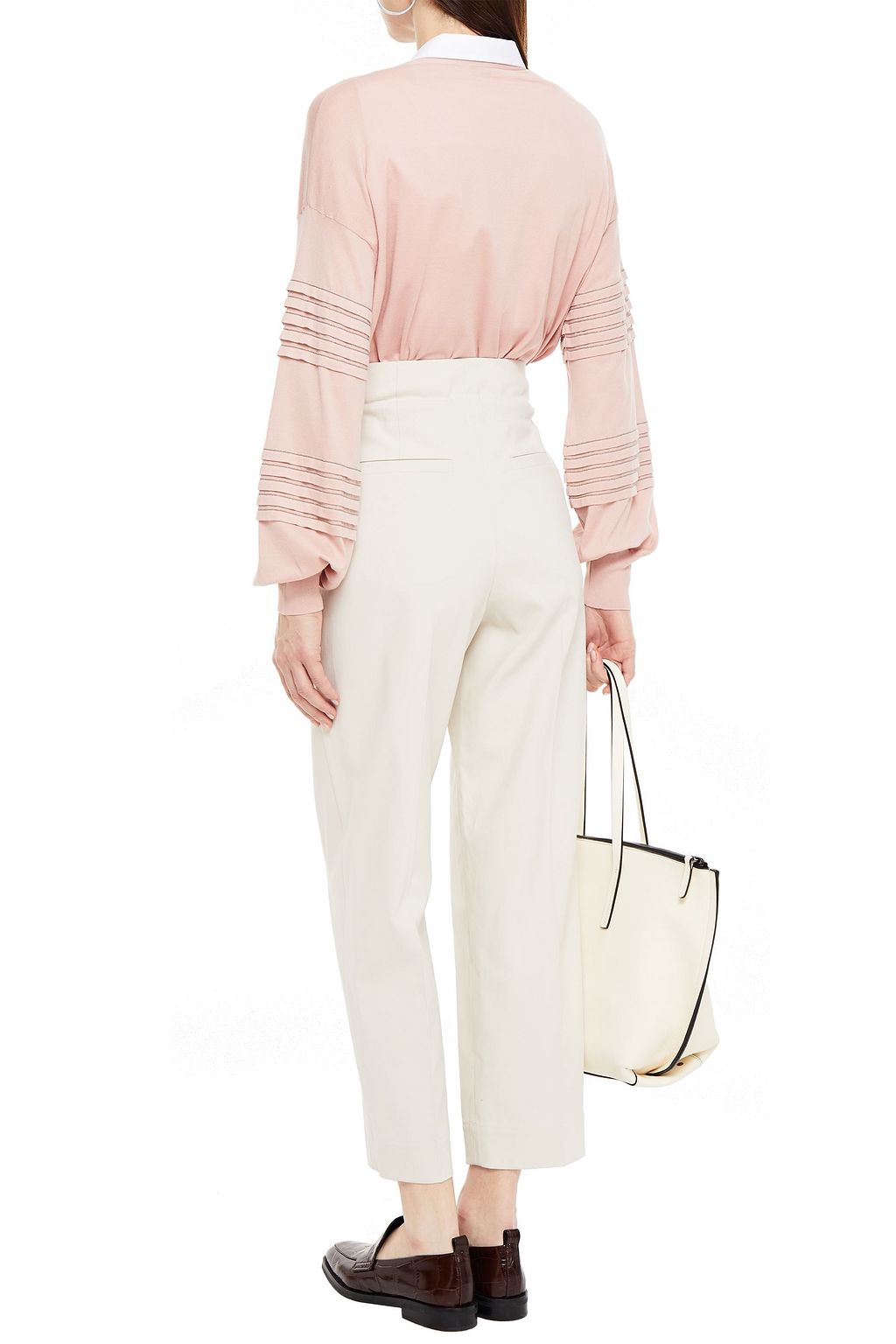 BRUNELLO CUCINELLI Bead-embellished pleated cotton cardigan