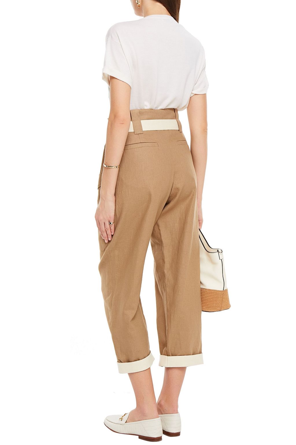 BRUNELLO CUCINELLI Bead-embellished cashmere and silk-blend top