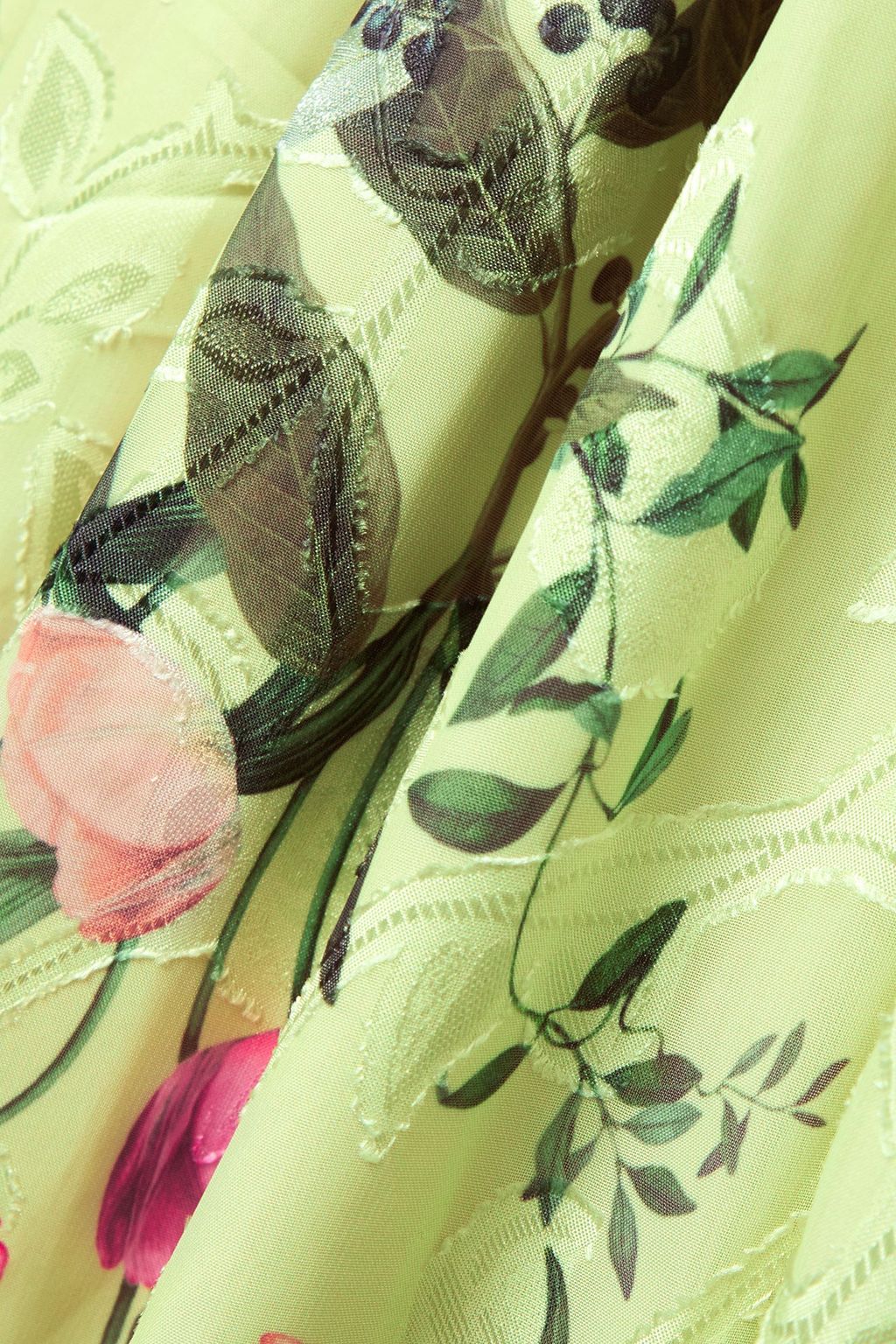 PATBO Tula floral-print satin-jacquard wide-leg pants