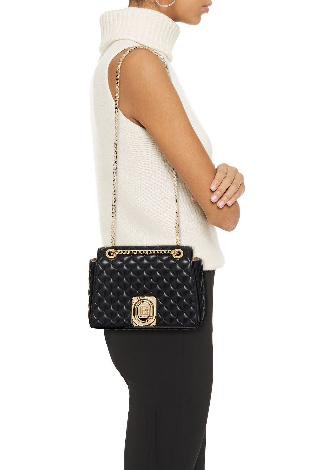 BALMAIN Quilted leather shoulder bag