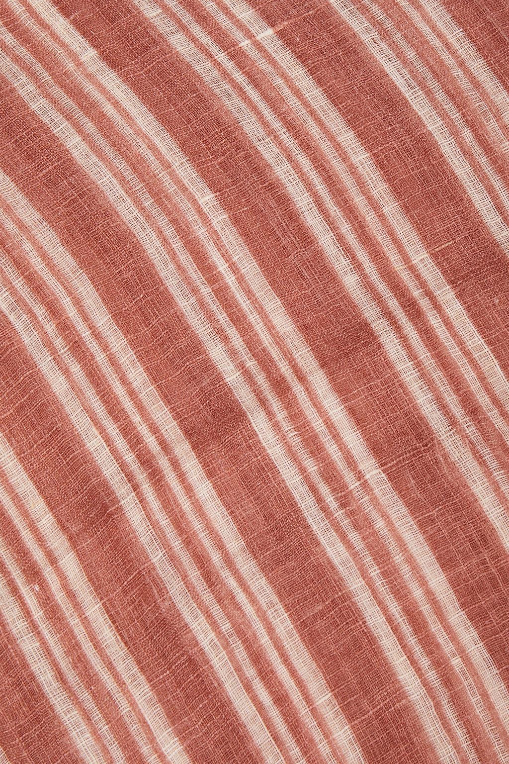 BRUNELLO CUCINELLI Frayed striped linen-gauze scarf