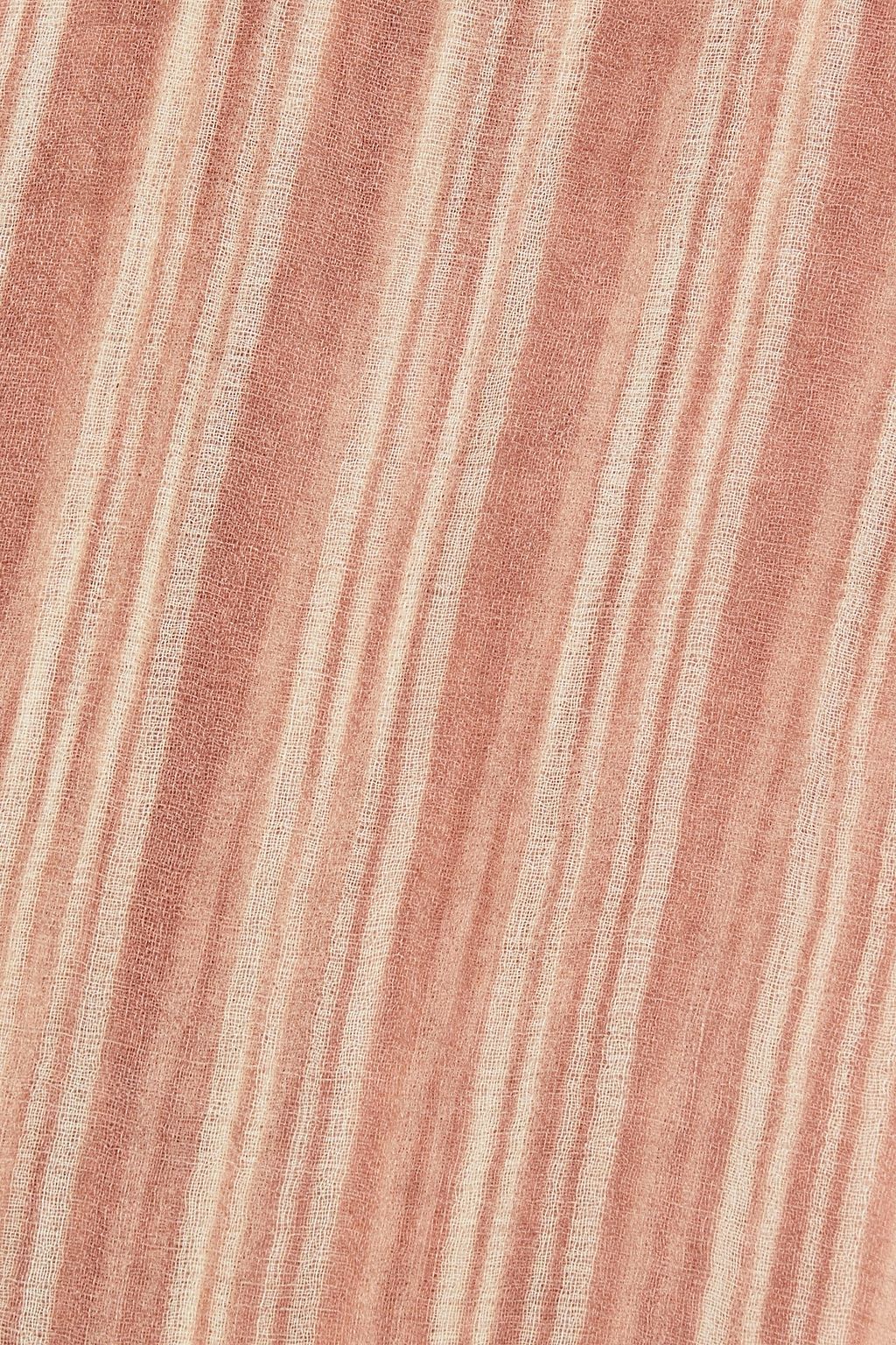 BRUNELLO CUCINELLI Frayed striped cashmere-gauze scarf