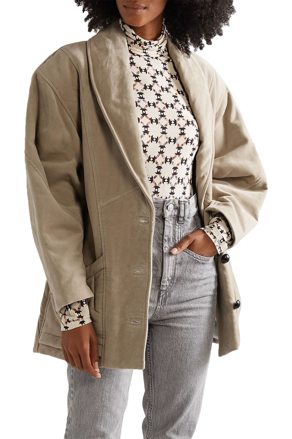 ISABEL MARANT Doreal 오버사이즈 브러시드 코튼 트윌 재킷