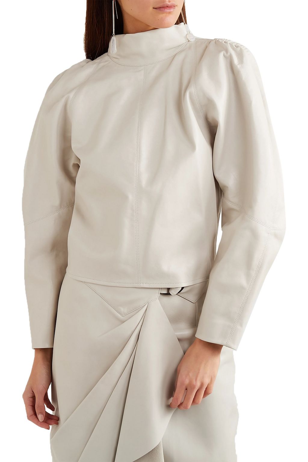 ISABEL MARANT Caby gathered leather top