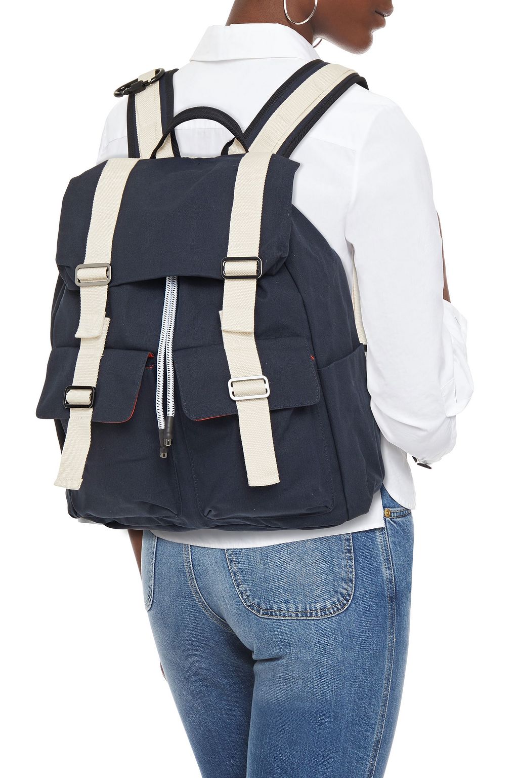 REEBOK X VICTORIA BECKHAM Logo-embroidered canvas backpack