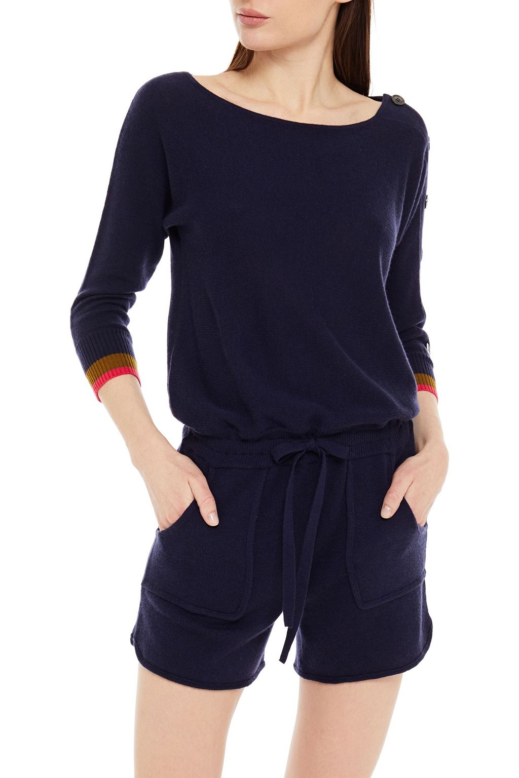 ERES Button-detailed wool and cashmere-blend playsuit