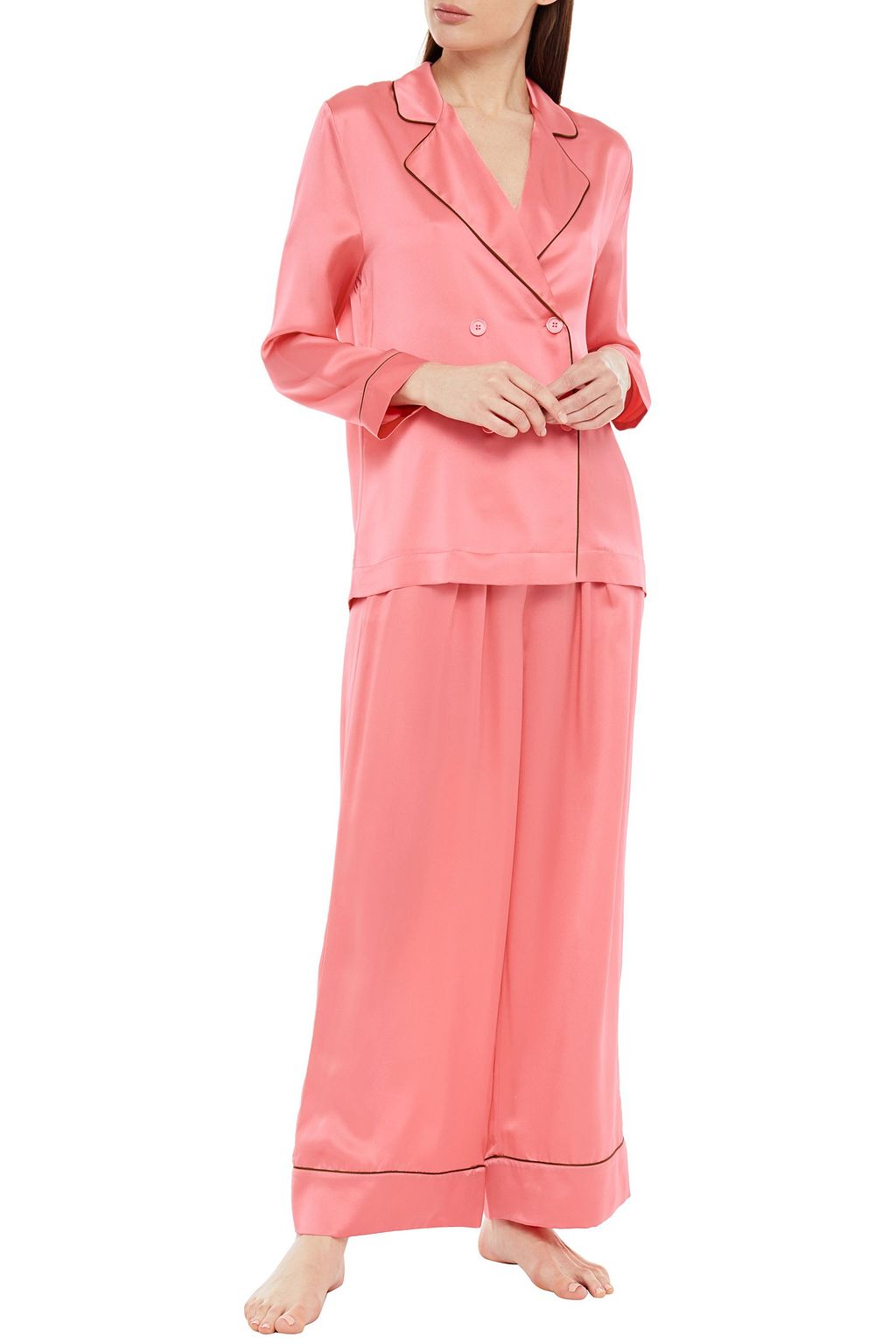 ERES Double-breasted silk-satin pajama top