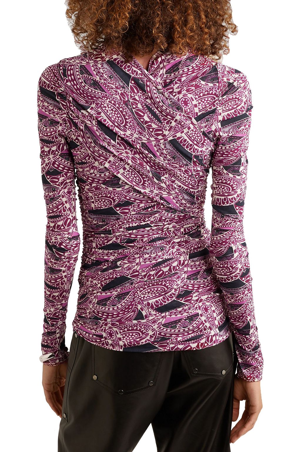 ISABEL MARANT Jany ruched printed stretch-jersey top
