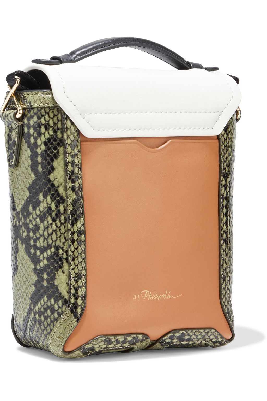 3.1 PHILLIP LIM Pashli Camera smooth and snake-effect leather shoulder bag