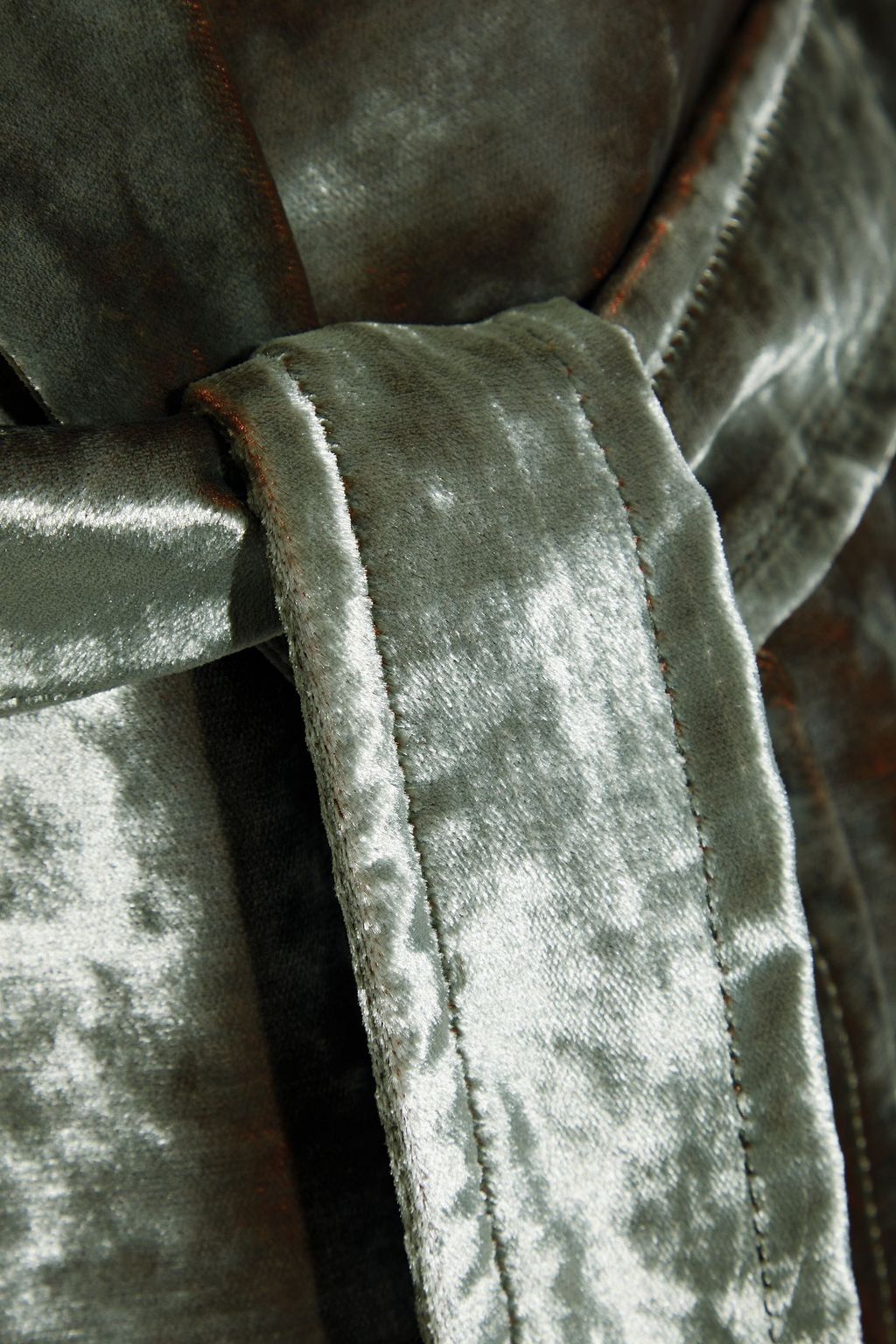 ANN DEMEULEMEESTER Belted crushed-velvet coat