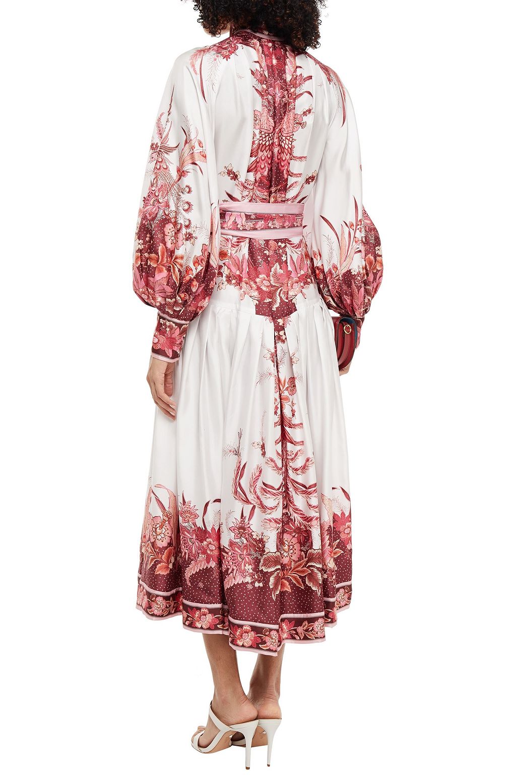 ZIMMERMANN Wavelength Placement belted printed silk-twill midi dress