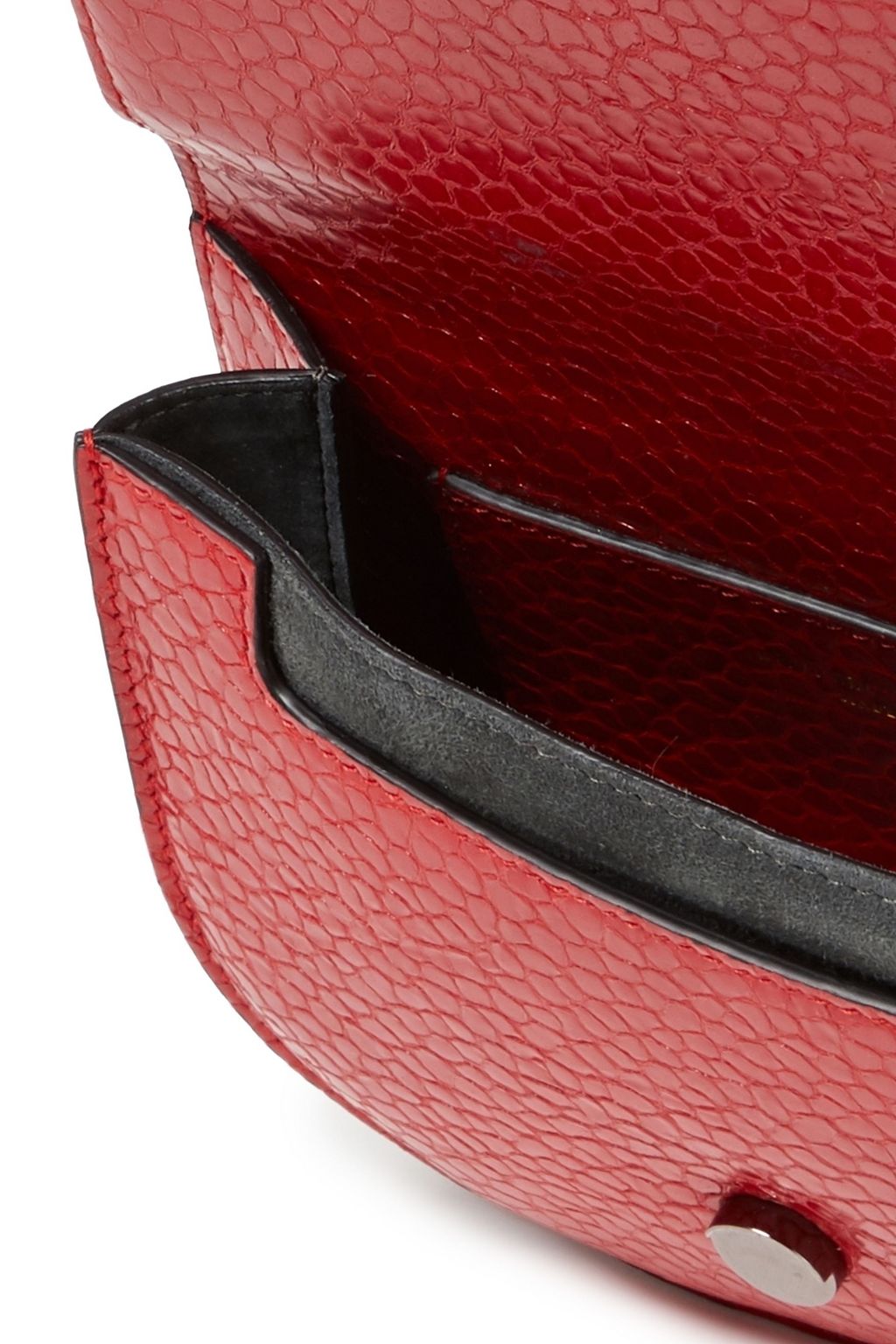 BRUNELLO CUCINELLI Bead-embellished snake-effect leather shoulder bag