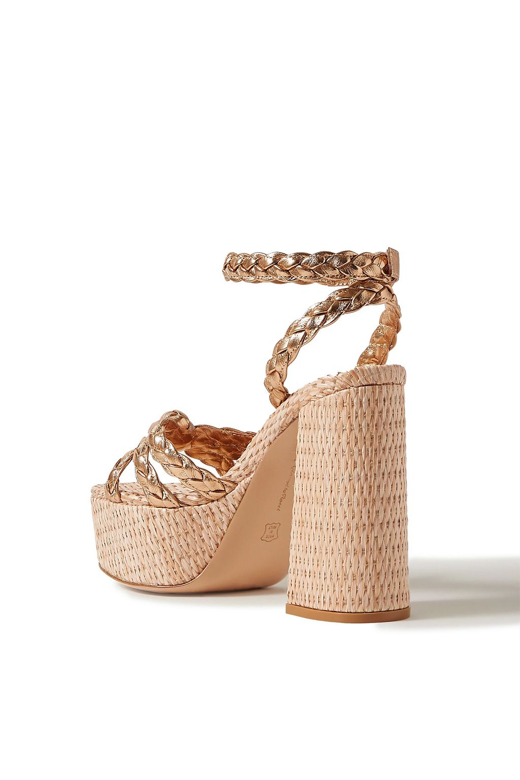 GIANVITO ROSSI 110 braided metallic leather platform sandals