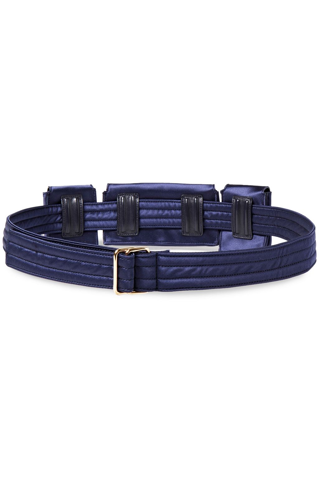 GABRIELA HEARST Leather-trimmed satin utility belt