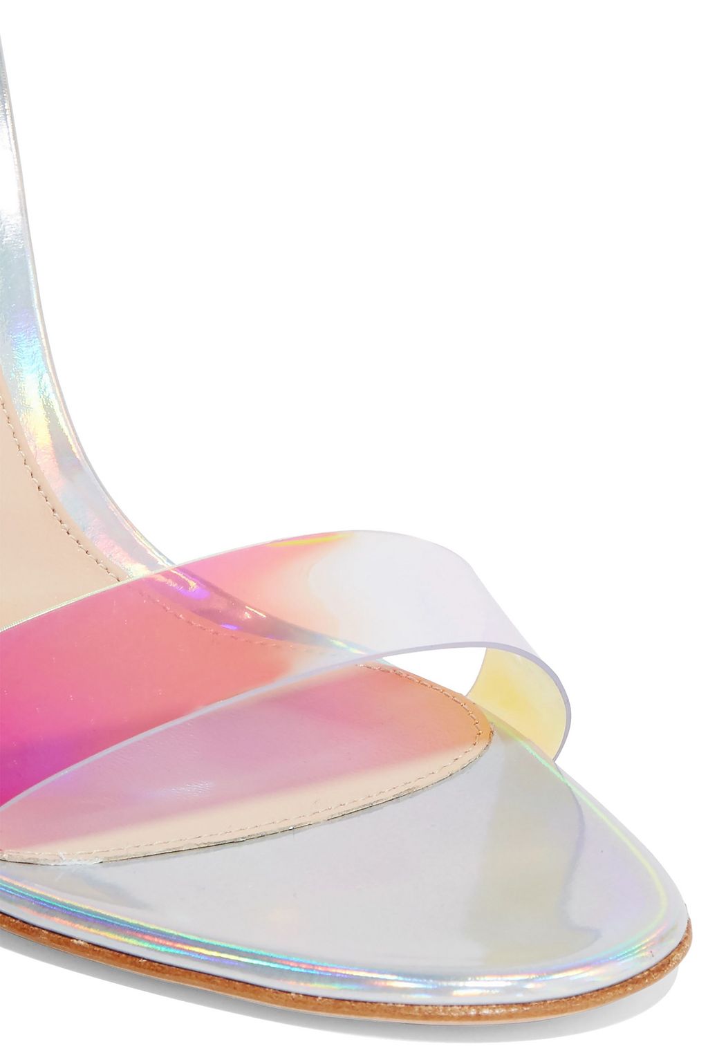 GIANVITO ROSSI Portofino 105 iridescent leather and PVC sandals