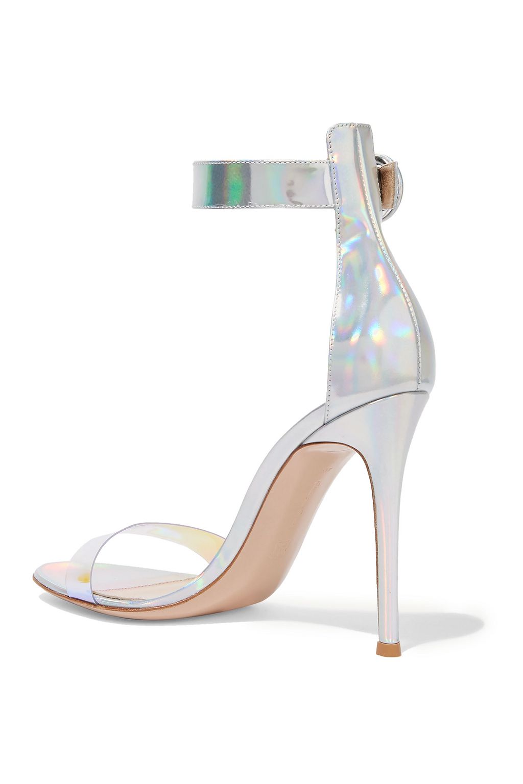 GIANVITO ROSSI Portofino 105 iridescent leather and PVC sandals