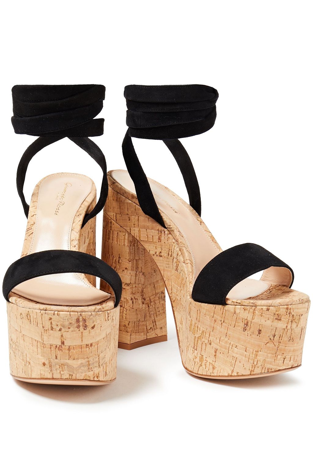 GIANVITO ROSSI Ambra lace-up suede platform sandals