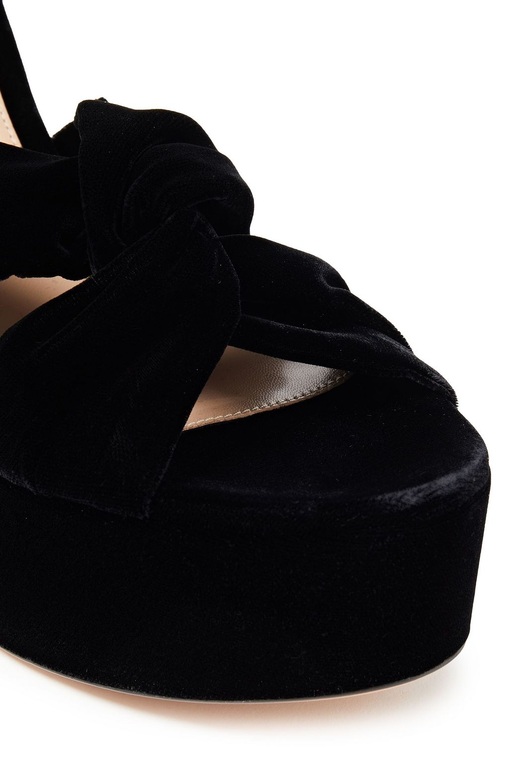 GIANVITO ROSSI Poppy knotted velvet platform sandals