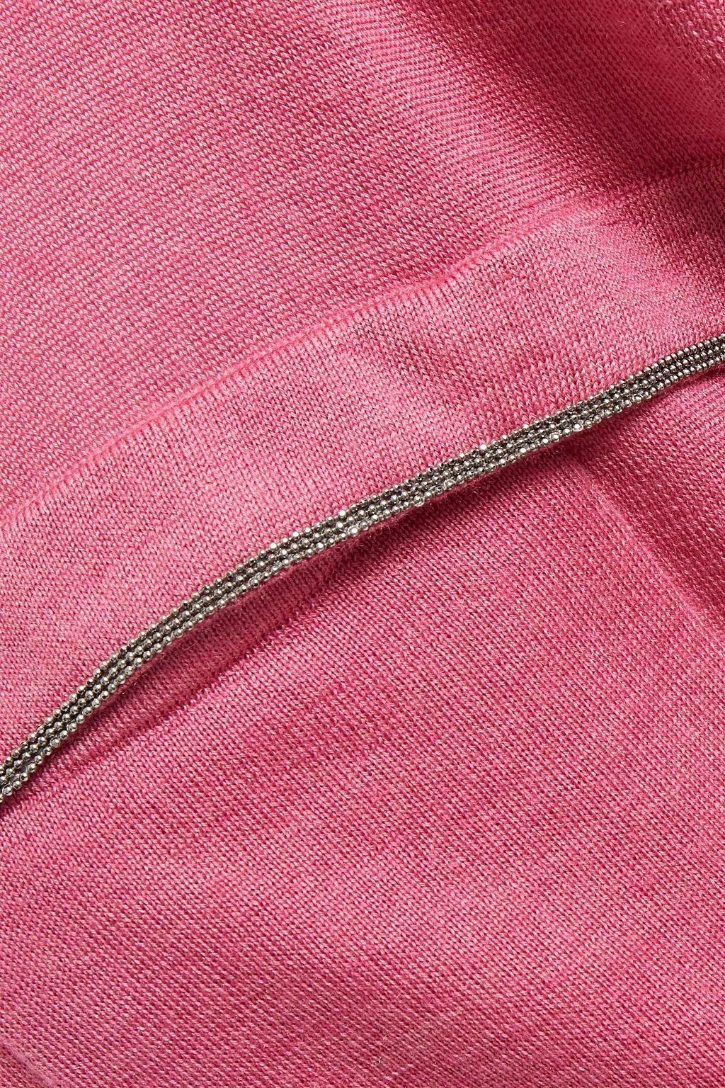 BRUNELLO CUCINELLI Bead-embellished cashmere and silk-blend sweater