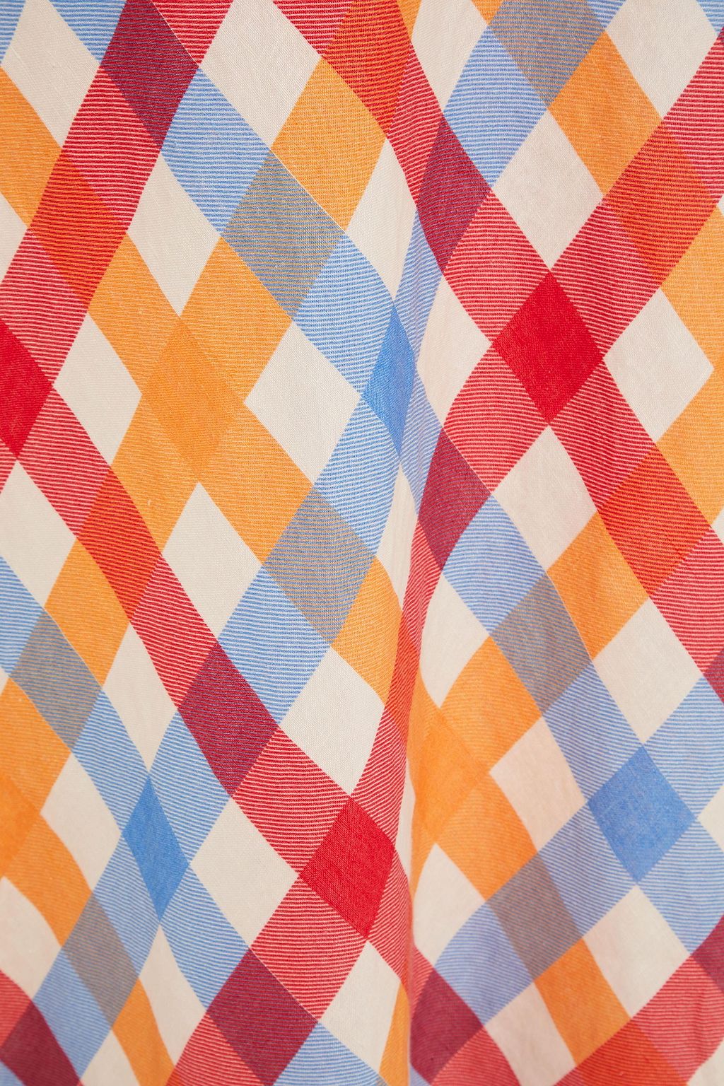 SOLID & STRIPED Column checked linen maxi dress