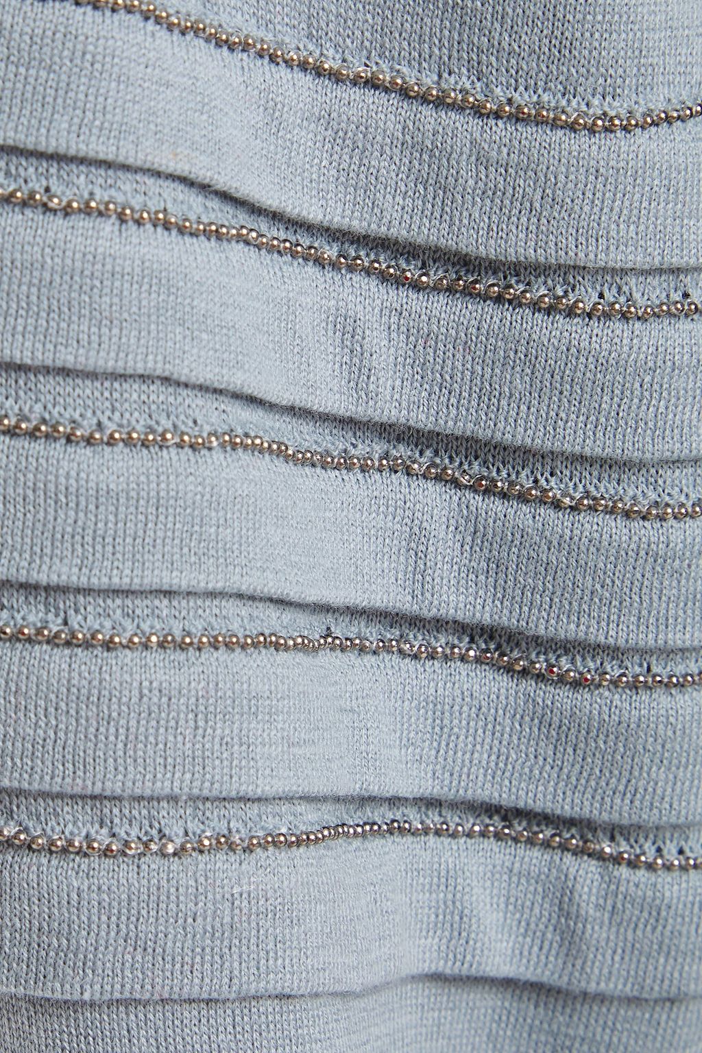 BRUNELLO CUCINELLI Bead-embellished pintucked cotton sweater