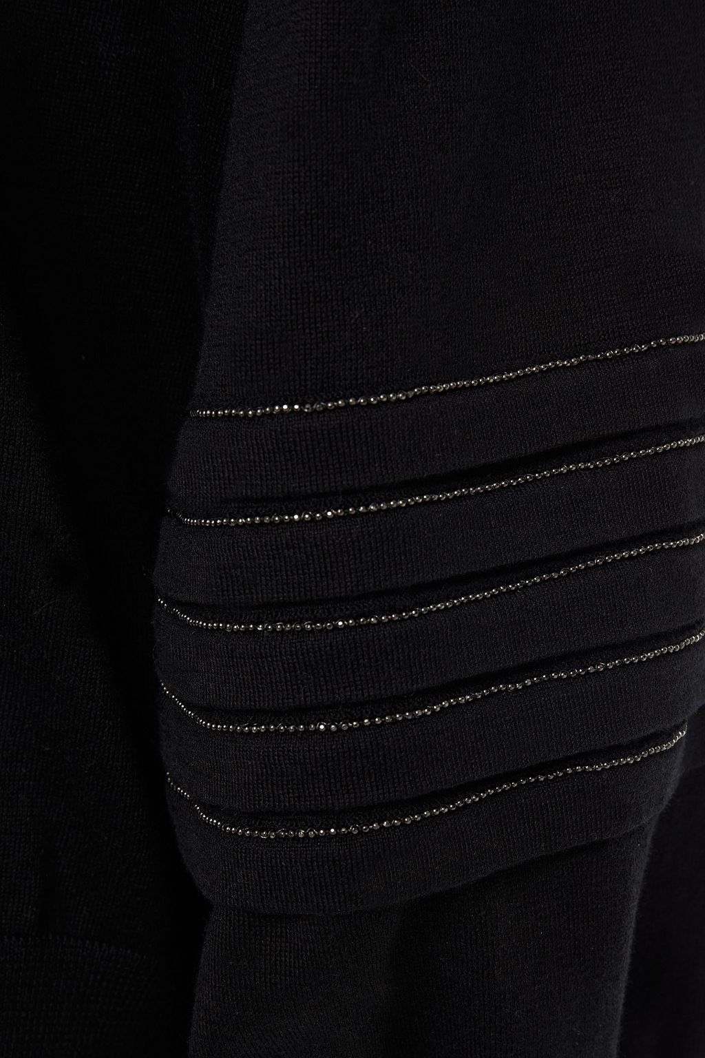 BRUNELLO CUCINELLI Bead-embellished pintucked cotton sweater