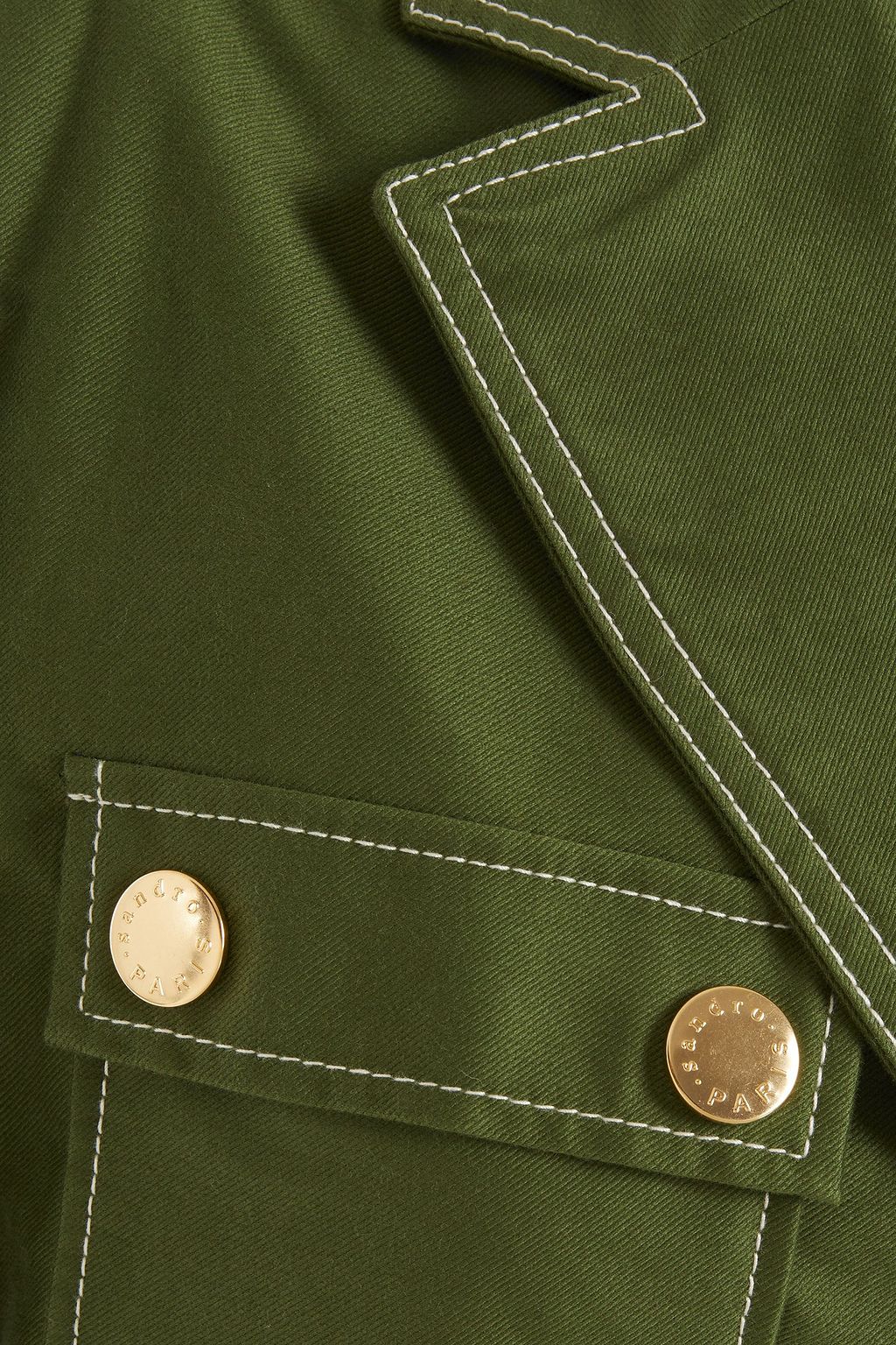 SANDRO Zaya belted cotton-twill field jacket