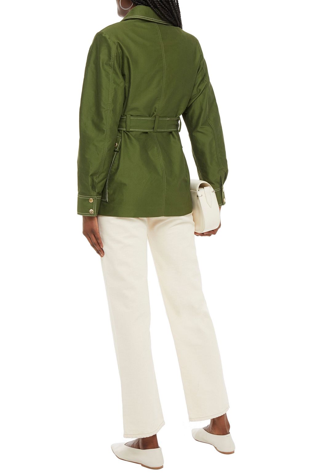 SANDRO Zaya belted cotton-twill field jacket