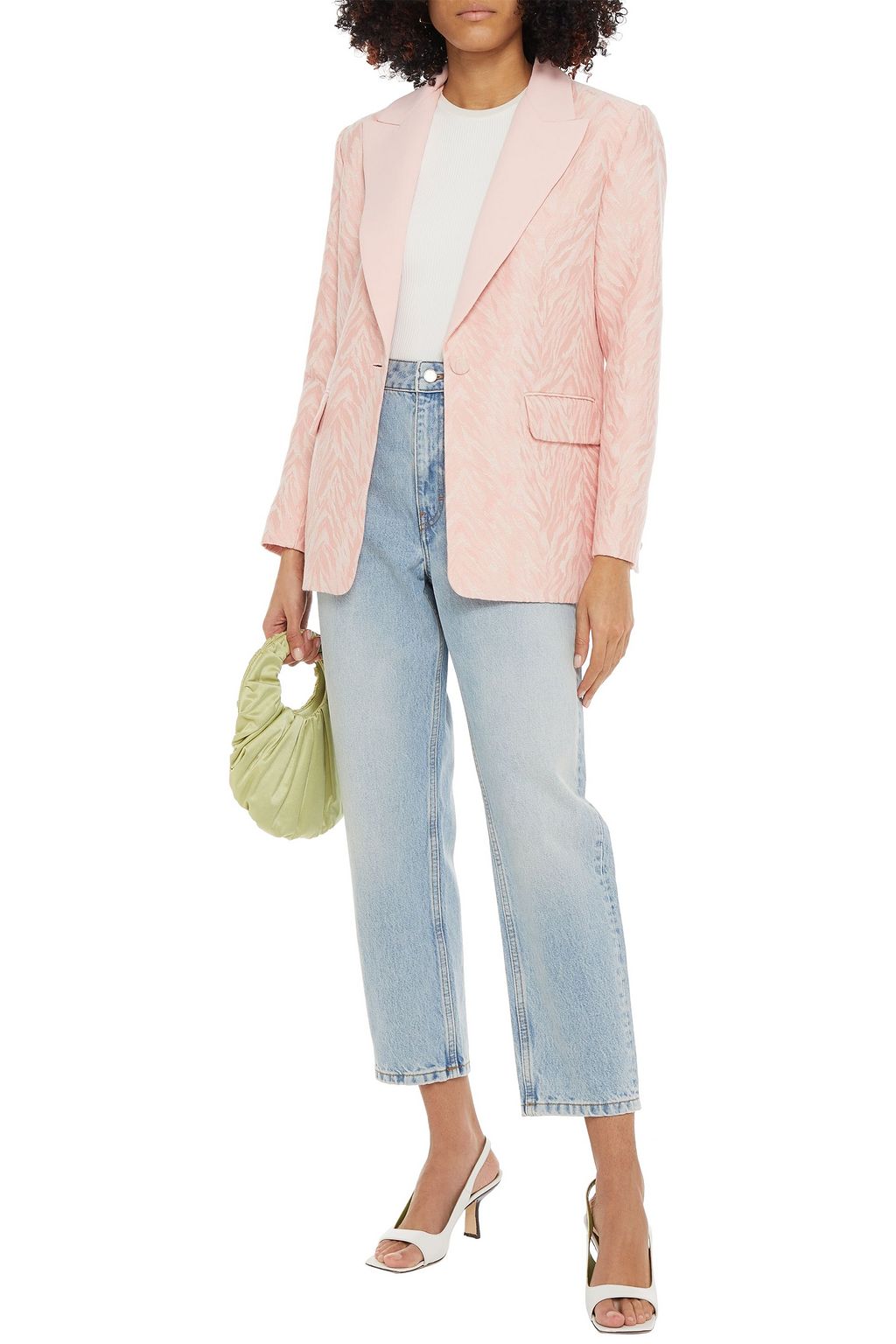 SANDRO Zebrey cotton-blend jacquard blazer