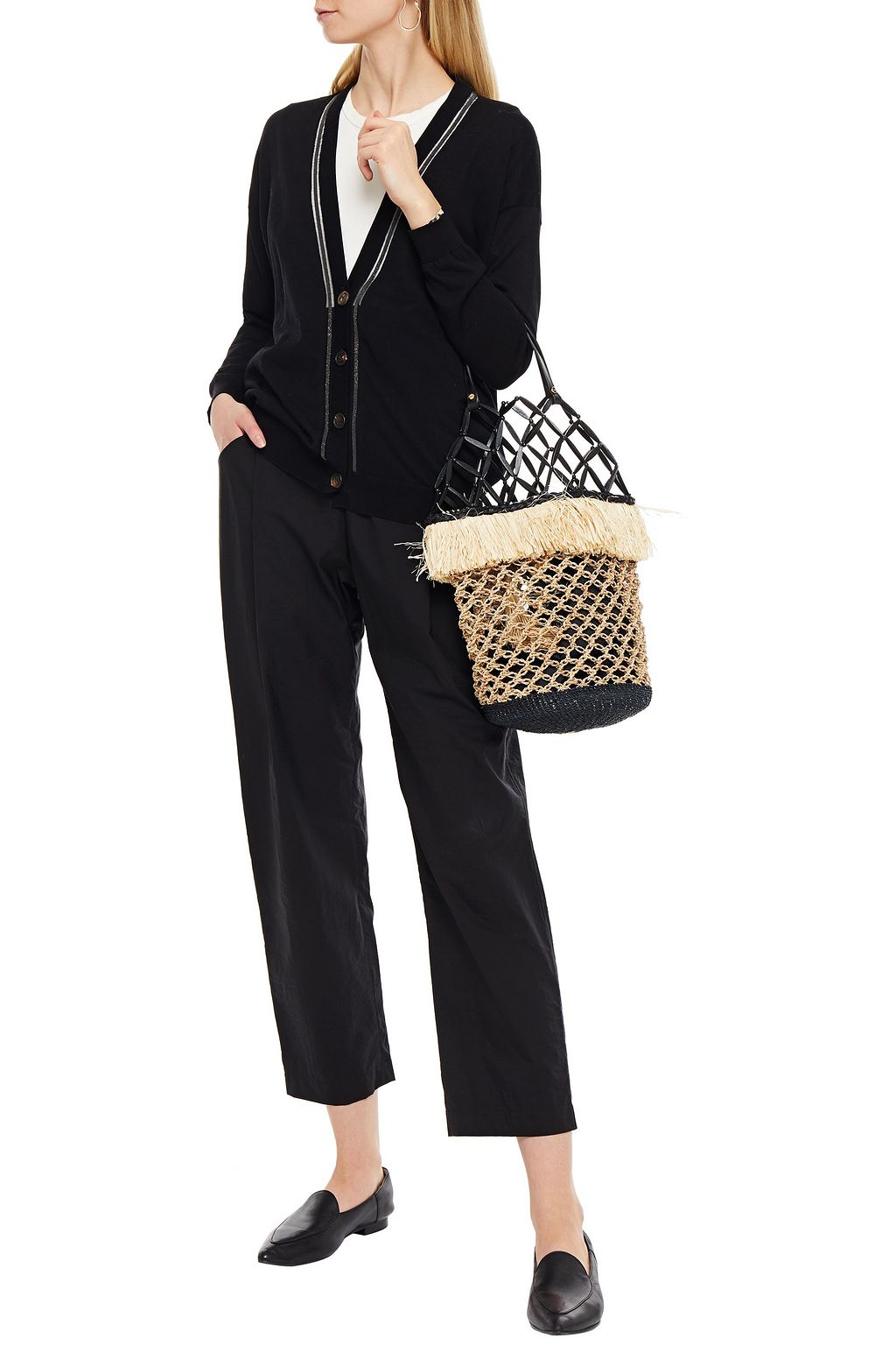 BRUNELLO CUCINELLI Bead-embellished cotton cardigan