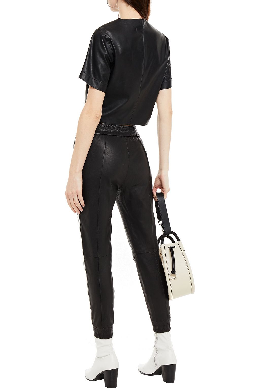 SPRWMN Striped stretch-leather track pants