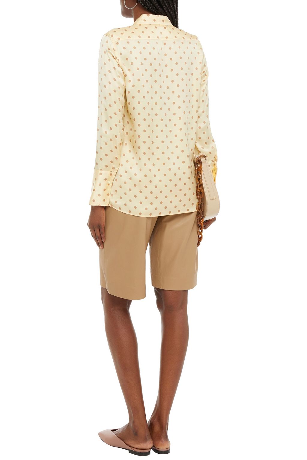 SANDRO Peany polka-dot satin shirt