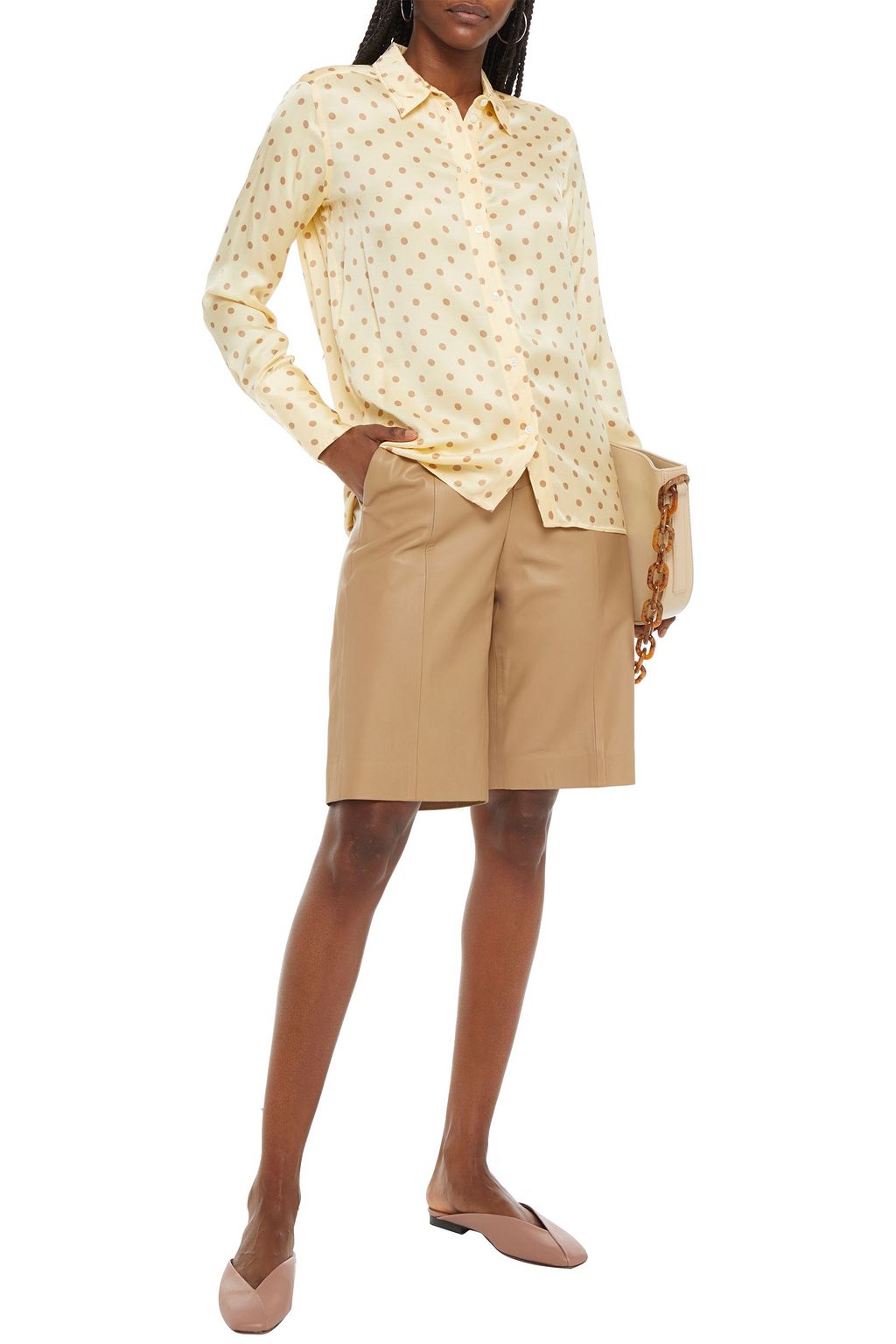 SANDRO Peany polka-dot satin shirt