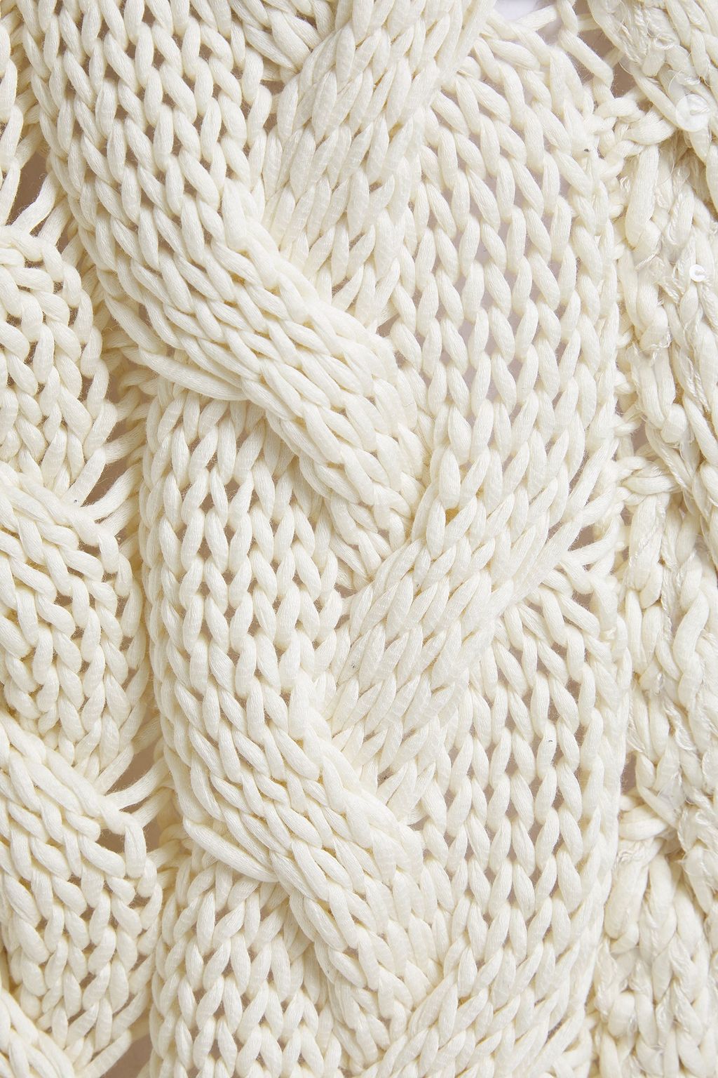 BRUNELLO CUCINELLI Sequin-embellished cable-knit cotton sweater