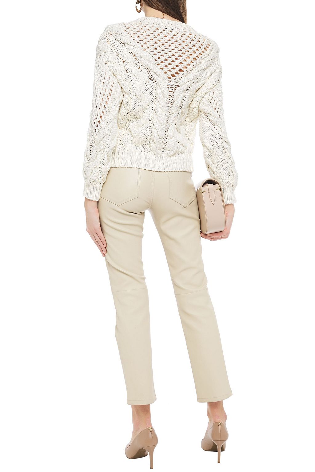 BRUNELLO CUCINELLI Sequin-embellished cable-knit cotton sweater