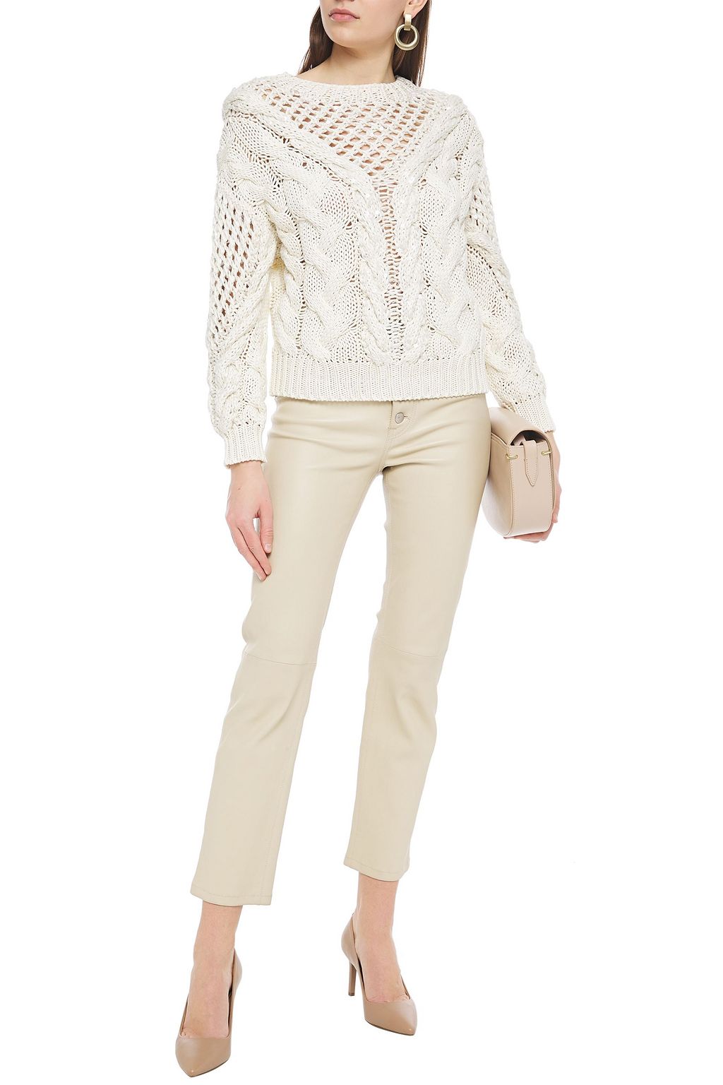 BRUNELLO CUCINELLI Sequin-embellished cable-knit cotton sweater