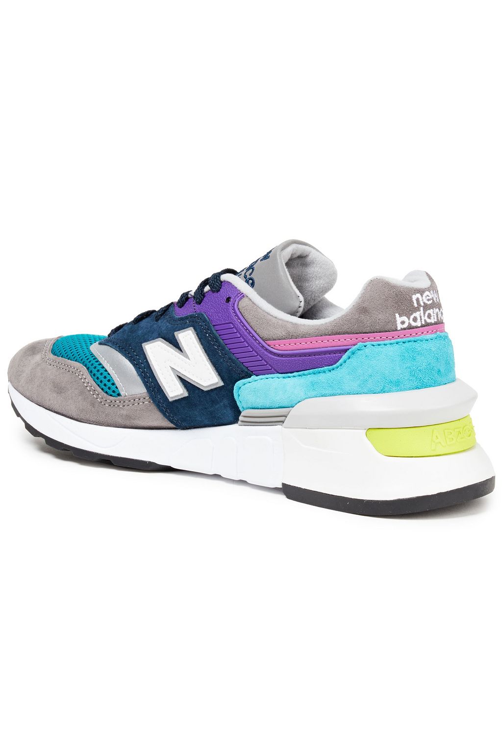NEW BALANCE Sneakers aus Mesh und Veloursleder in Colour-Block-Optik mit Lederbesatz