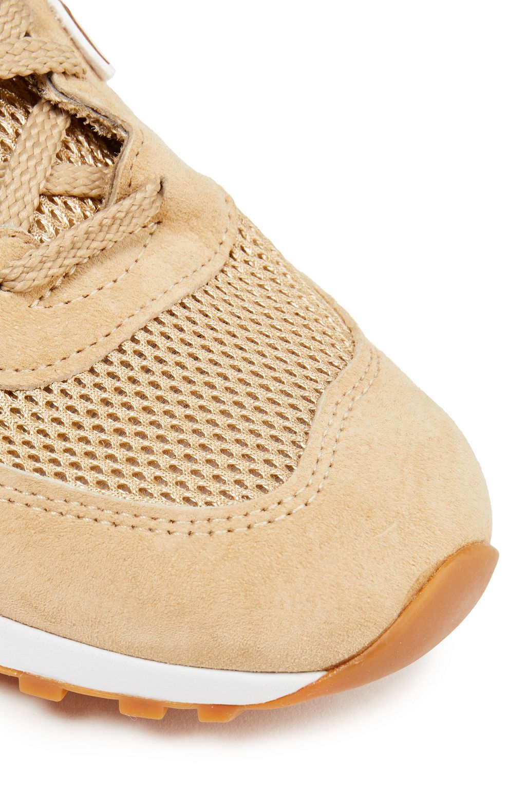 Sand Leather-trimmed color-block suede and mesh sneakers | Sale up to 70% off | THE OUTNET | NEW 