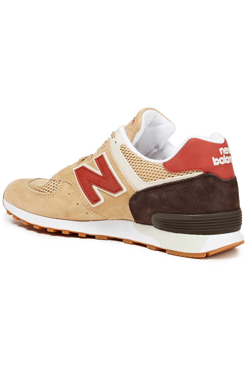 Sand Leather-trimmed color-block suede and mesh sneakers | Sale up to 70% off | THE OUTNET | NEW 