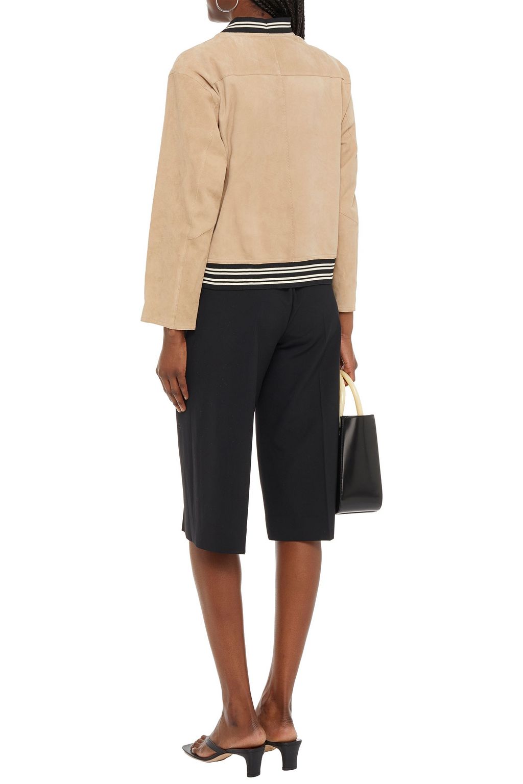 SANDRO Cropped suede jacket