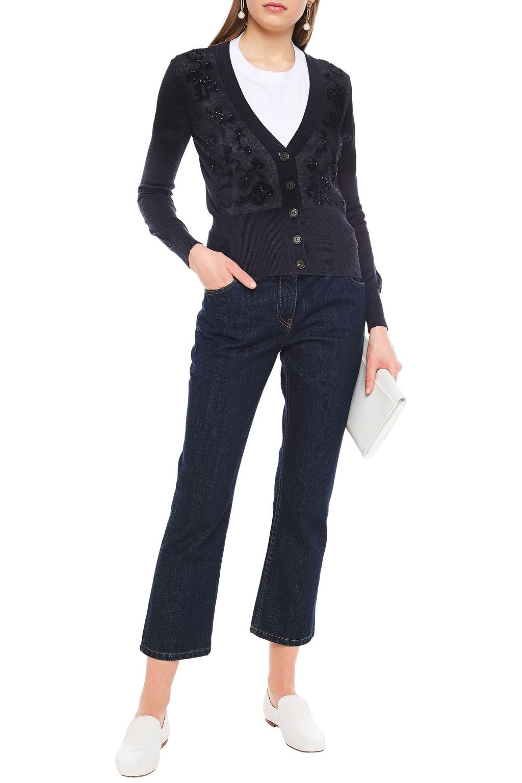 BRUNELLO CUCINELLI Cardigan aus einer Leinenmischung mit Verzierung