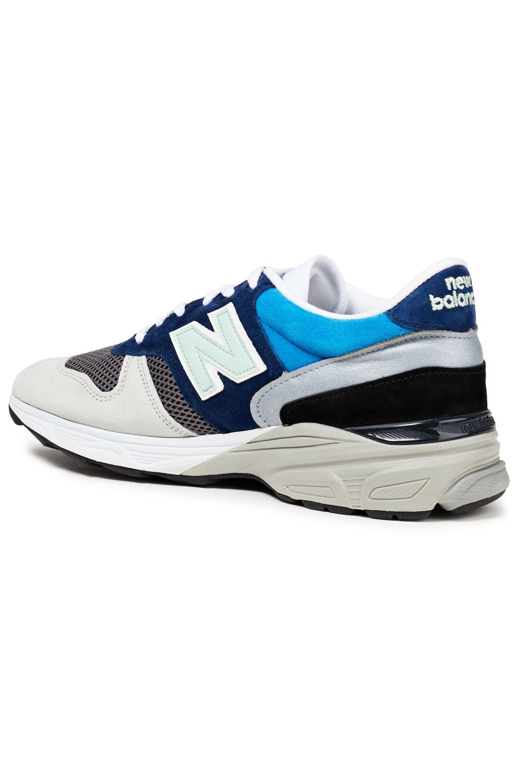 NEW BALANCE Leather-trimmed color-block suede and mesh sneakers