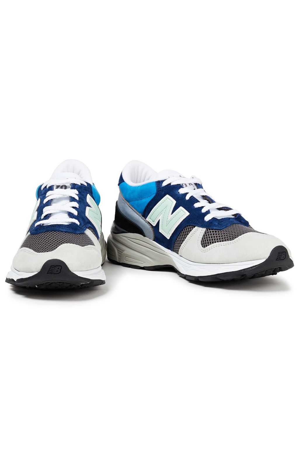 NEW BALANCE Leather-trimmed color-block suede and mesh sneakers