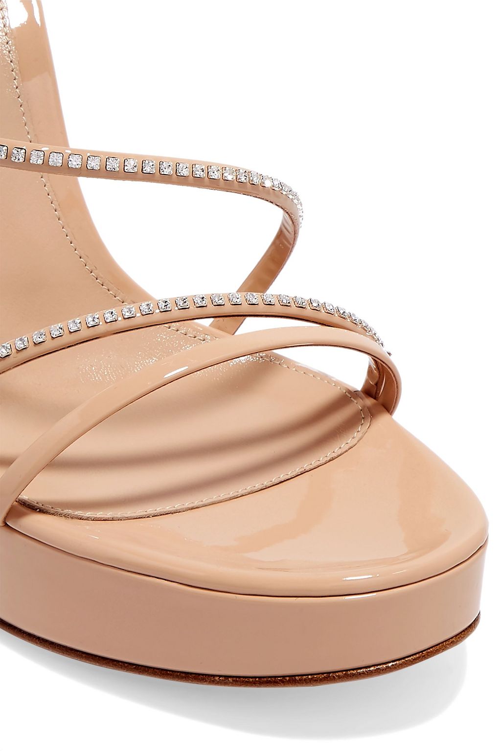 GIANVITO ROSSI 125 crystal-embellished patent-leather platform sandals