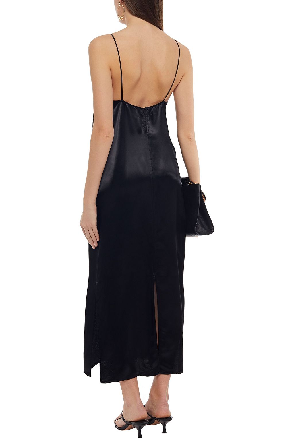 KHAITE Leandra Chantilly lace-paneled satin midi slip dress