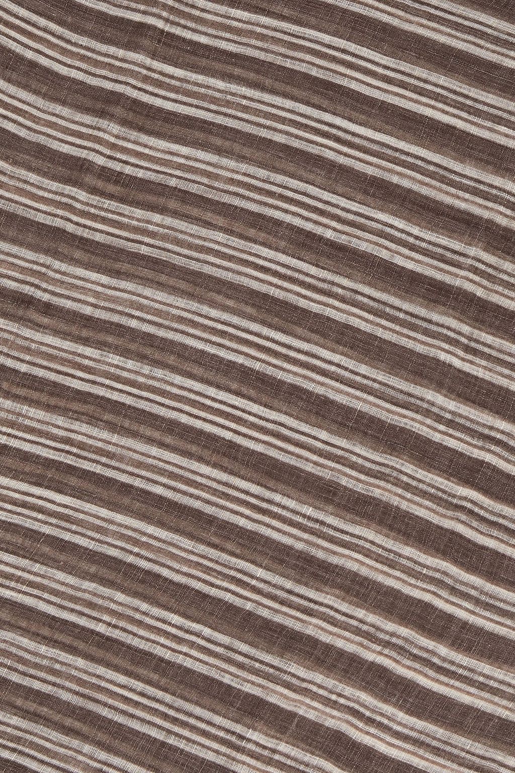 BRUNELLO CUCINELLI Frayed striped linen-gauze scarf